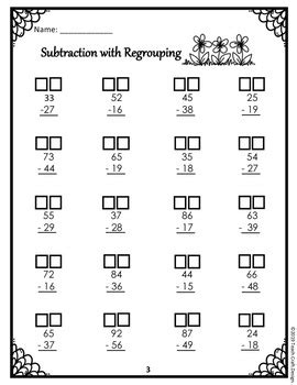 digit subtraction worksheets printable addition worksheets