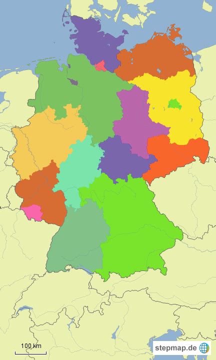 stepmap politische karte deutschland landkarte fuer deutschland
