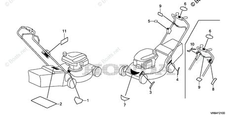 honda lawn mowers hrn vya vin   oem parts diagram  label  boatsnet