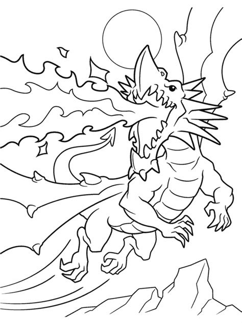 coloring pages  fire breathing dragons