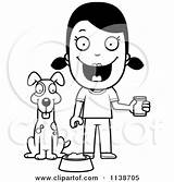 Dog Clipart Girl Feeding Her Happy Cartoon Coloring Vector Thoman Cory Outlined Royalty Woman 2021 sketch template