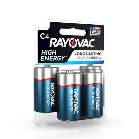 Rayovac High Energy Alkaline C Batteries 4 Count
