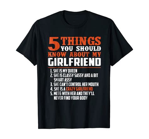 5 things you should know about my girlfriend funny shirt