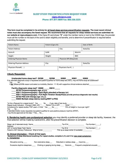 Cigna Sleep Ccx Form Fill Out And Sign Online Dochub