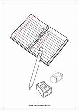 Coloring Sheet Miscellaneous Notebook Stationary Eraser Sharpener Pencil Megaworkbook Sheets sketch template