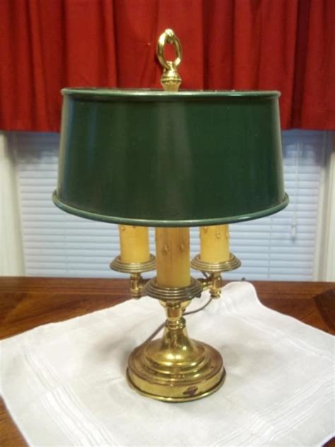 Vintage 1950 S Brass Basetable Lamp 3 Drip Candle Electric Green Metal