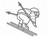 Skier Experienced Ski Coloring Colorear Coloringcrew Poles Snowmobile Jump sketch template
