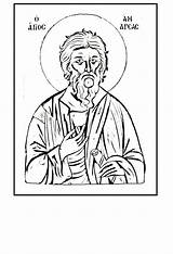 Orthodox Icons Apostle Colouring Christian Mentve sketch template