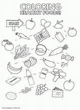 Healthy Coloring Food Pages Printable Unhealthy Foods Drawing Print Kids Preschoolers Look Other sketch template