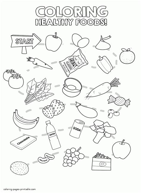 coloring pages healthy  unhealthy food coloring pages printablecom