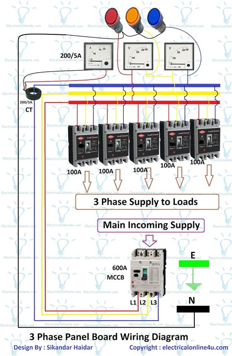phase circuit breaker panel diagram