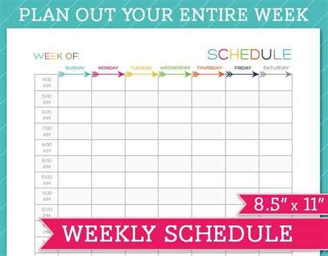 template weekly schedule printable
