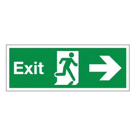 exit arrow  safety signs british standard fire exit sign  bigdug uk