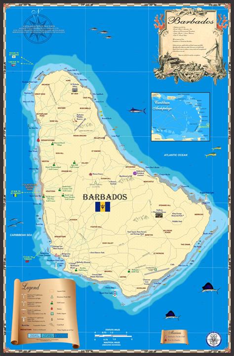 Barbados Map Island Map Store