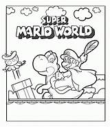 Mario Coloring Bros Yoshi Pages Children Kids sketch template
