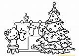 Coloring Pages Christmas Hello Kitty Merry sketch template