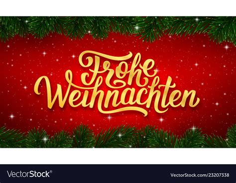 Merry Christmas Calligraphy Text In German Vector Image