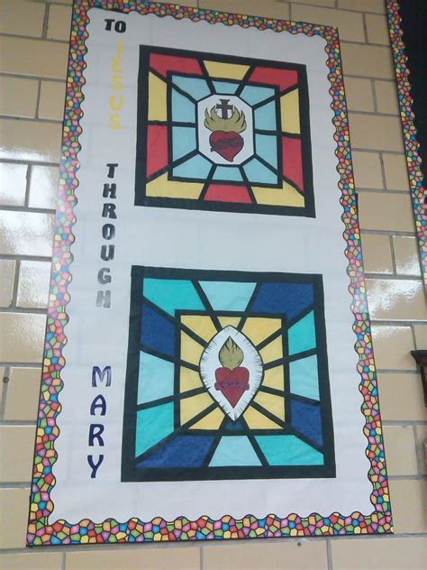 To Jesus Through Mary Another Stained Glass Looking Bulletin Board