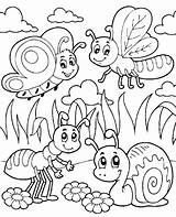 Coloring Pages Bug Insect Cute Insects Bugs Colouring Kids Printable Print Spring Drawing Animals Sheets Nature Color Cartoon Meadow Bestcoloringpagesforkids sketch template
