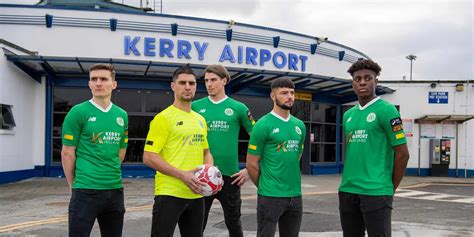 kerry airport ireland announced  proud front  jersey sponsor  kerry fc kit kerry fc