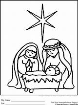Nativity Coloring Scene Christmas Jesus Pages Drawing Kids Simple Manger Clipart Line Printable Drawings Baby Print Bible Sheets Painting Sheet sketch template