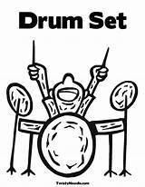 Drum Drums Colouring Twistynoodle sketch template