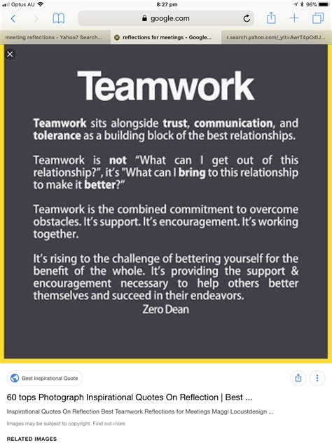 teamwork reflections  work meetings work hard