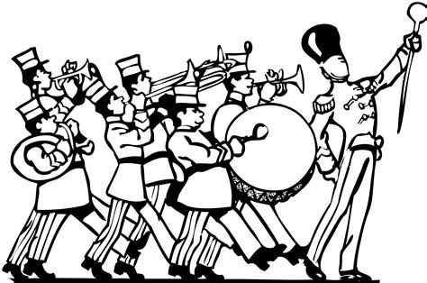 marching band clipart black  white clip art library
