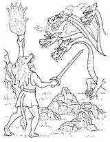 Kleurplaat Drachen Draken Draak Malvorlagen Malvorlage Kleurplaten Mythology Drache Hercules Ungeheuer Ausmalbild Hydra Stemmen Stimmen Dieren sketch template