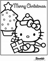 Kitty Hello Color Coloring Christmas Sheet Pages Print Hellokitty sketch template