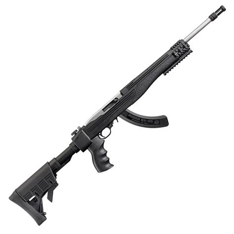 ruger  tactical stainlessblack semi automatic rifle  long