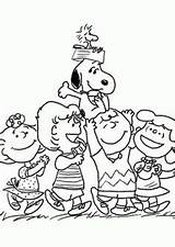 Coloring Pages Snoopy Kids Gang Charlie Brown sketch template