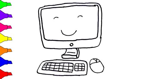 computer coloring pages  kids learn colors  children youtube