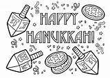 Coloring Hanukkah Pages Kids Dreidel Printable Chanukah Holiday Print Sheets Happy sketch template