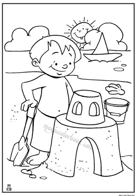 summer activity coloring pages