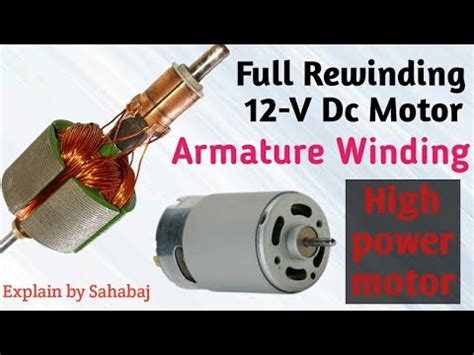 full rewinding  dc motor armature windingmultipurpose brushed motorhindi youtube