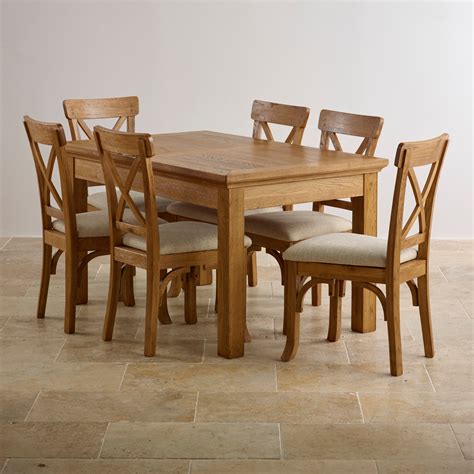 taunton dining set extending dining table  rustic oak  chairs