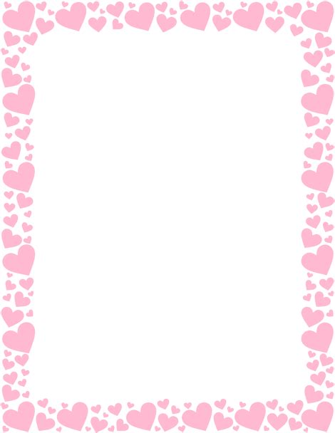 pink heart border clip art page border  vector graphics pink