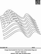 Flag Coloring American Pages Usa Waving Getdrawings Getcolorings sketch template