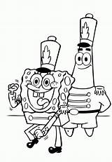 Spongebob Coloring Pages Patrick Band Marching Birthday Happy Drawing Sketch Bob Color Sponge Printable Clipart Cartoon Simple Mariachi Clipartmag Print sketch template