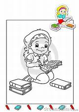 Writer Coloring Works Book Royalty Stock sketch template