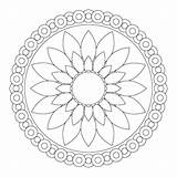Simple Mandala Coloring Pages Getcolorings Color sketch template