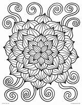 Coloring Pages Printable Abstract Flower Spring Book Colouring Flowers Adults Color Funky Hard Awesome Kids Lotus Print Rainbow Fun Animals sketch template