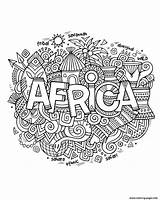 Coloring Africa Pages Adult Printable Symbols African Around Abstract Sheets Masks Info Drawing sketch template