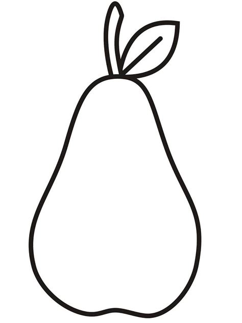 simple pear fruit coloring page  printable coloring pages  kids