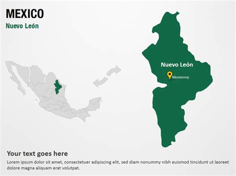 Nuevo León Mexico Powerpoint Map Slides Nuevo León