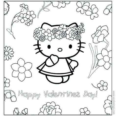 kitty valentines day coloring pages coloring pages