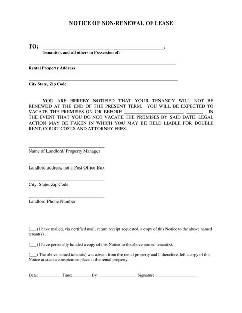 renewal lease letter template