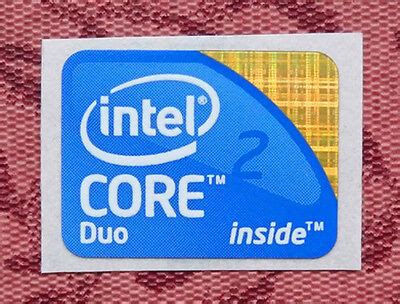 intel core  duo  sticker   mm  version  laptop ebay