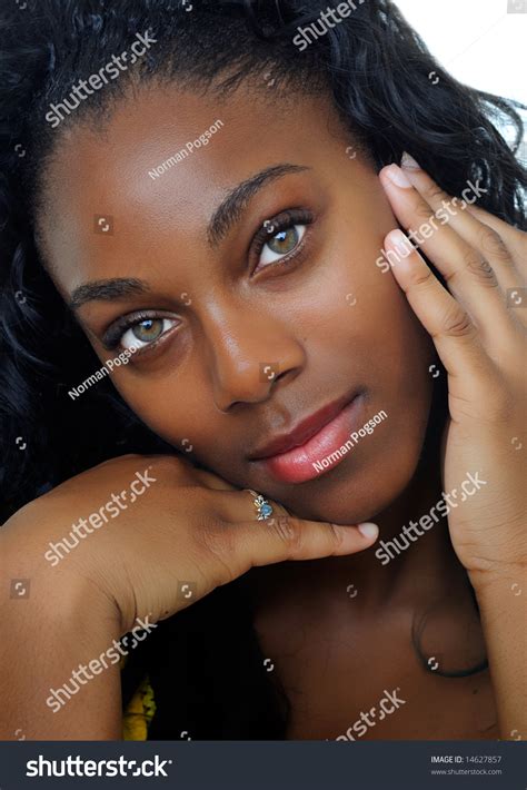 portrait of a beautiful african american teen girl stock